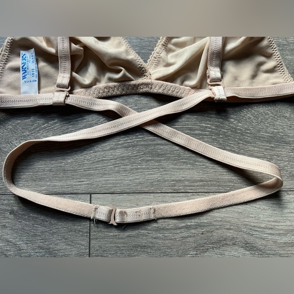 Vintage Warner’s Any Which Way Wire Free Cream Triangle Wrap Bralette 36 A B C - Picture 6 of 13